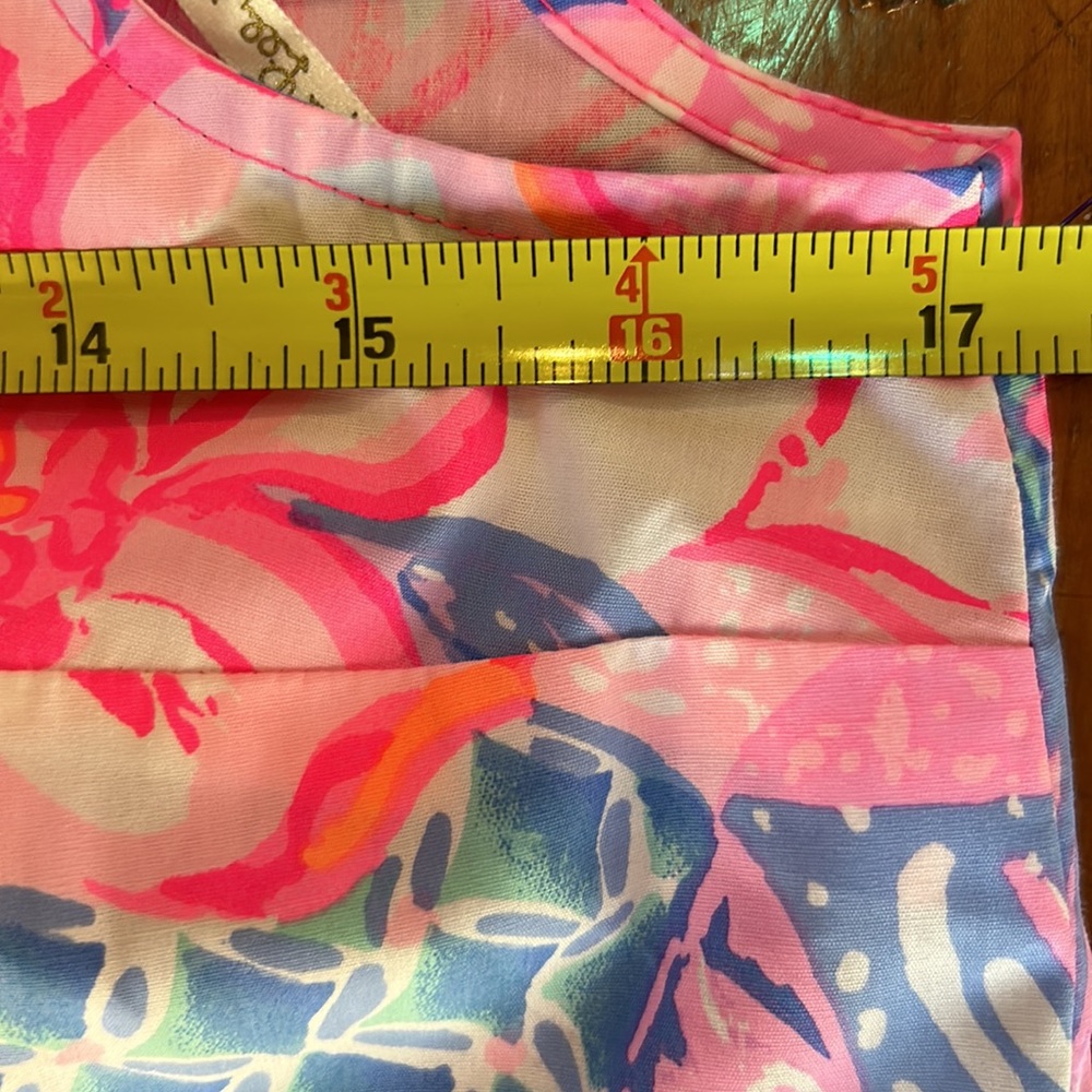 Lilly Pulitzer summer top one shoulder ruffle multicolor cool breathable cotton - Picture 9 of 9